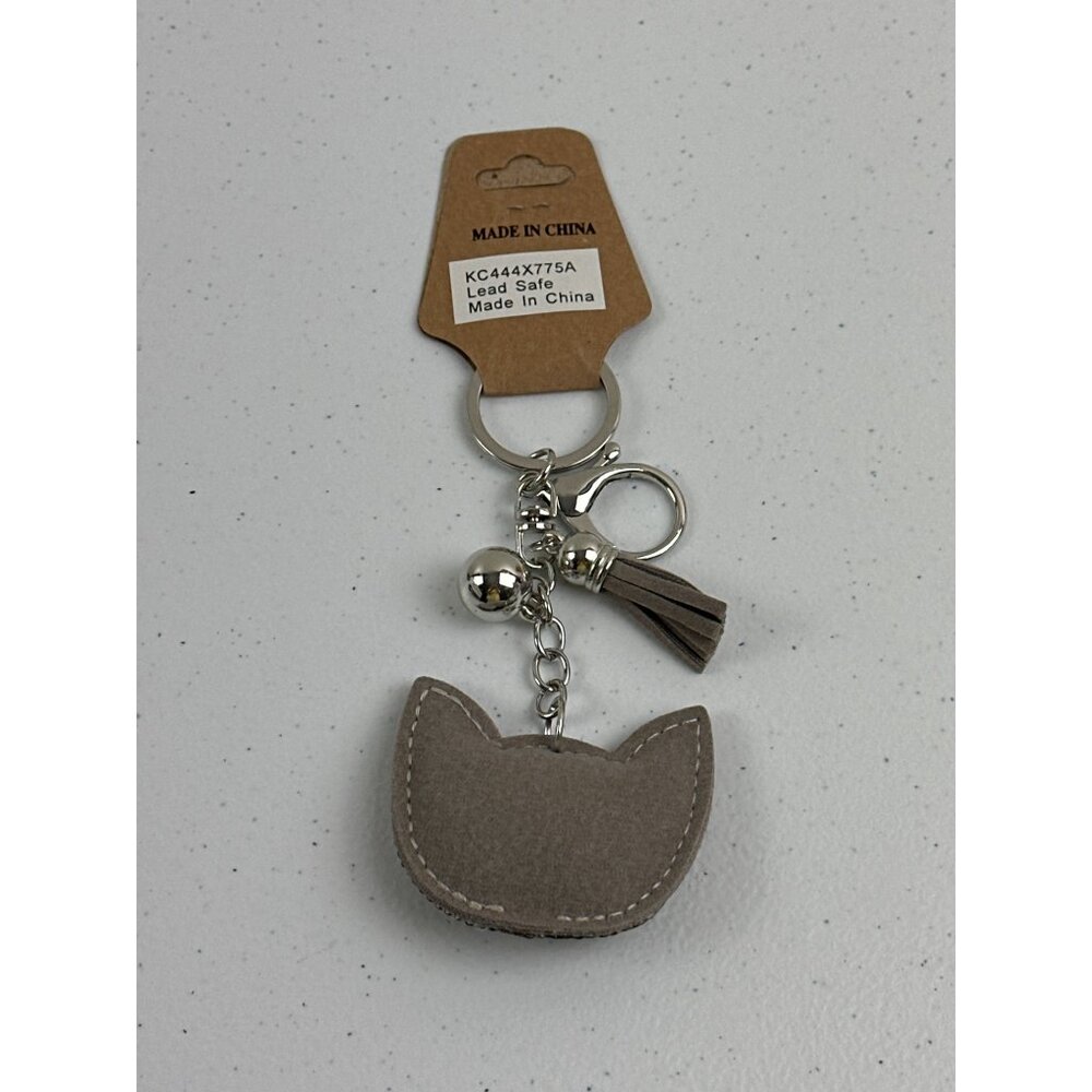 Cat Face Rhinestone Keychain With Tassel & Bell Lead Safe - Picture 4 of 4